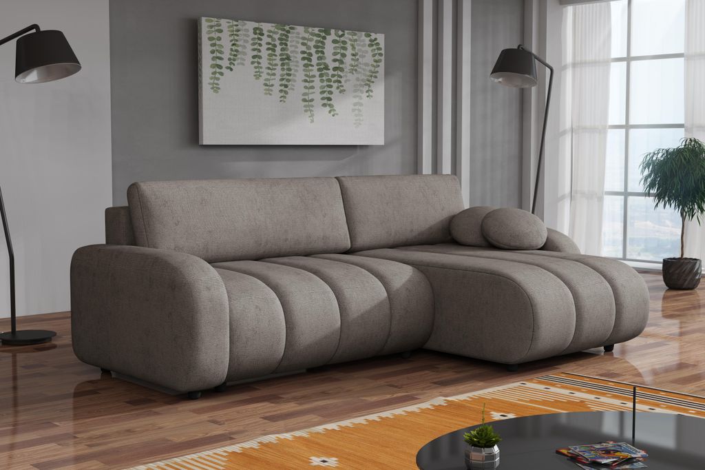 Chilly Luna Schlafsofa Ecksofa L-Form 270x170 cm – moderner Stoff, Schlaffunktion & Bettkasten, universell Sereno 694