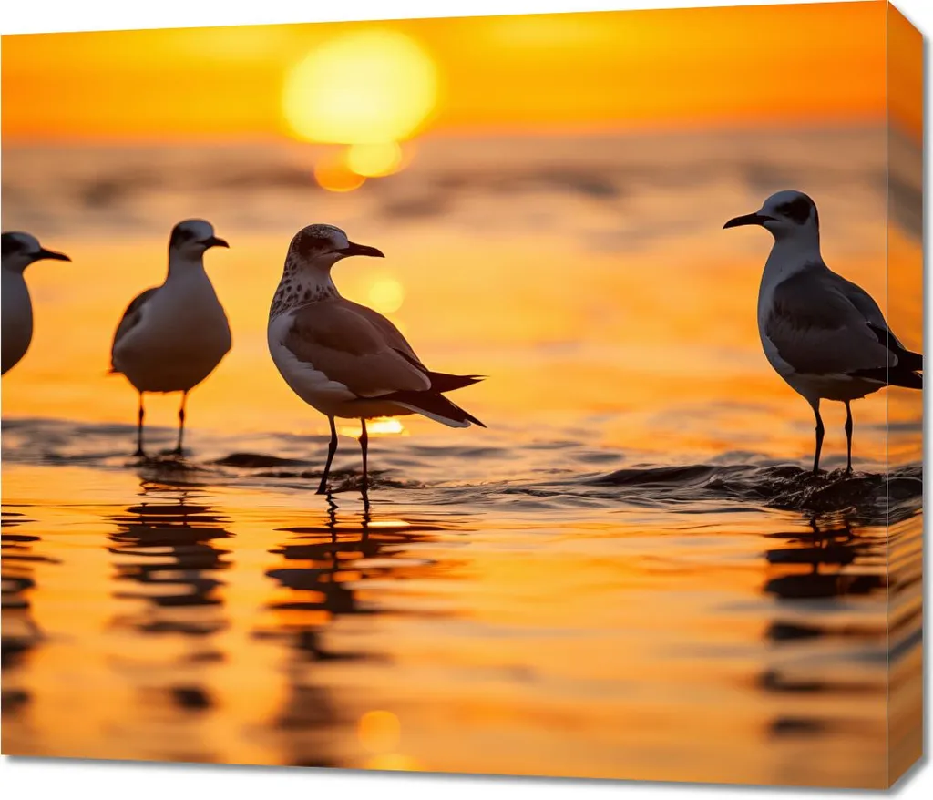 Grande Image Mouette conteuse 70x60 cm - Impression d'art de qualité