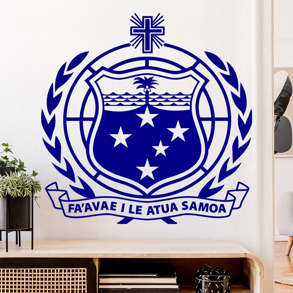 Samoa Wappen Wandtattoo Wandaufkleber Wall Sticker - Dekoration, Küche, Wohnzimmer, Schlafzimmer, Badezimmer