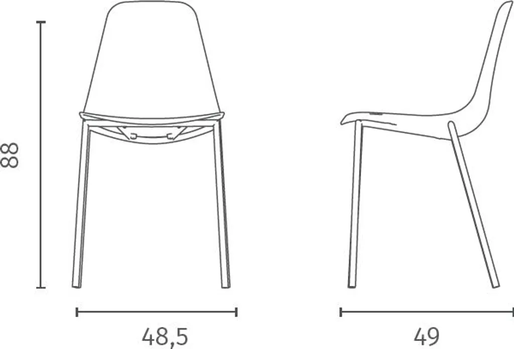 Chaise Frida Blanche en Polypropylène Lot de 4 - Empilable et Robuste - 7
