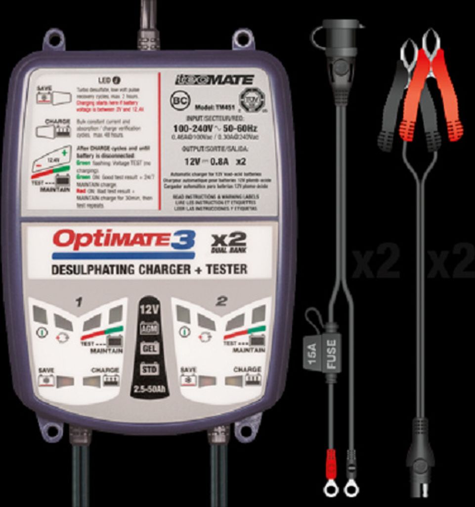 Chargeur De Batterie  Optimate 3x2, 3 En 1 Boitier : Idéal Image du produit 