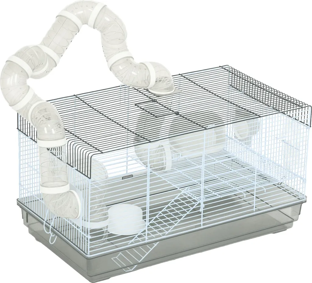 Habitat pour hamster et petits rongeurs avec système de tunnels inclus