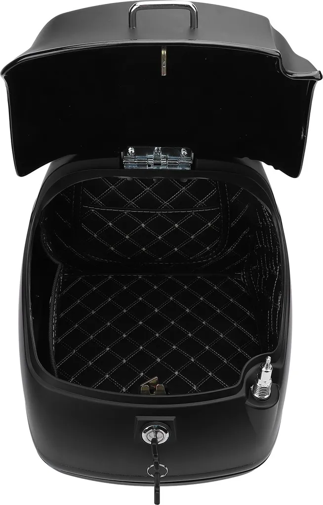 Coffre de rangement 38L pour vélo électrique et scooter noir rétro