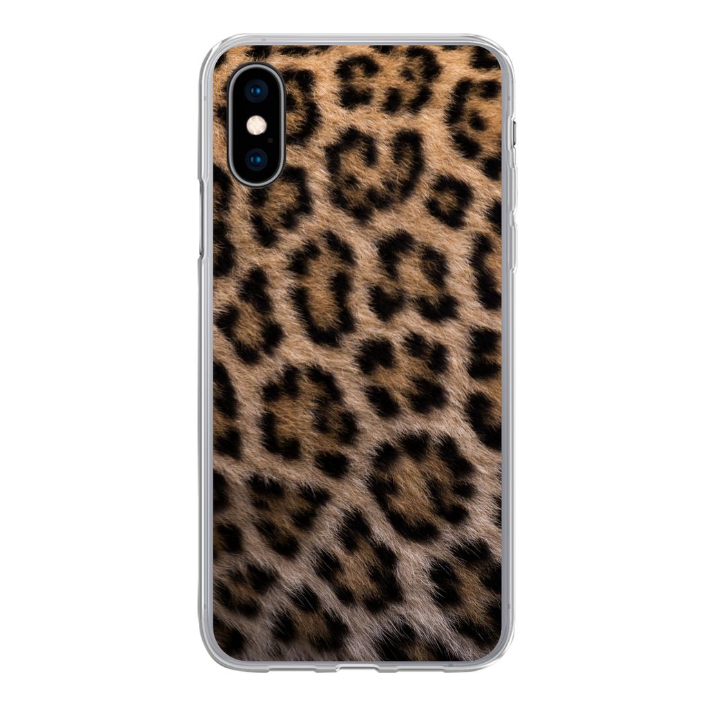 MuchoWow Handyhülle Schutzhülle Hülle für iPhone X Panther Druck Silikon Softcase Handy Hülle - Handyhülle