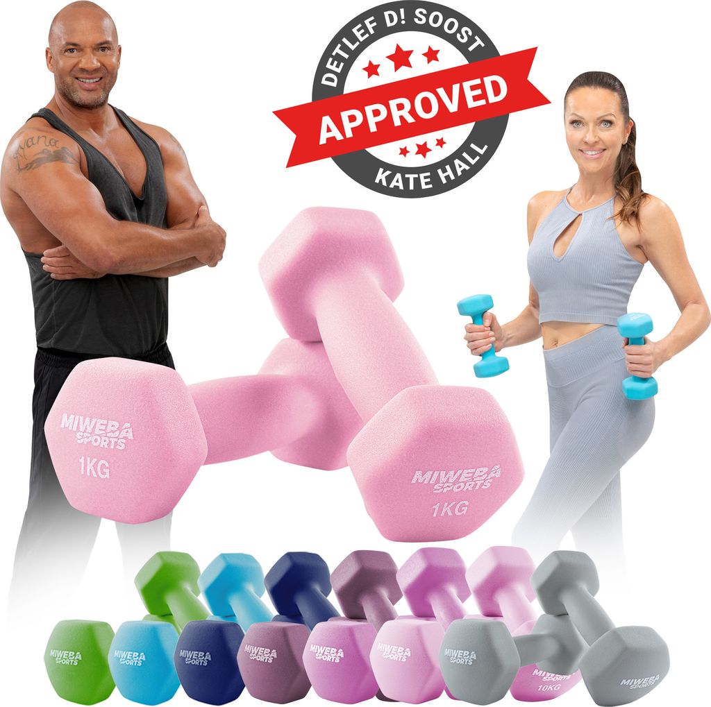Miweba Sports Profi Neopren Hantel NKH100 | 2er Set - Produktbild 1