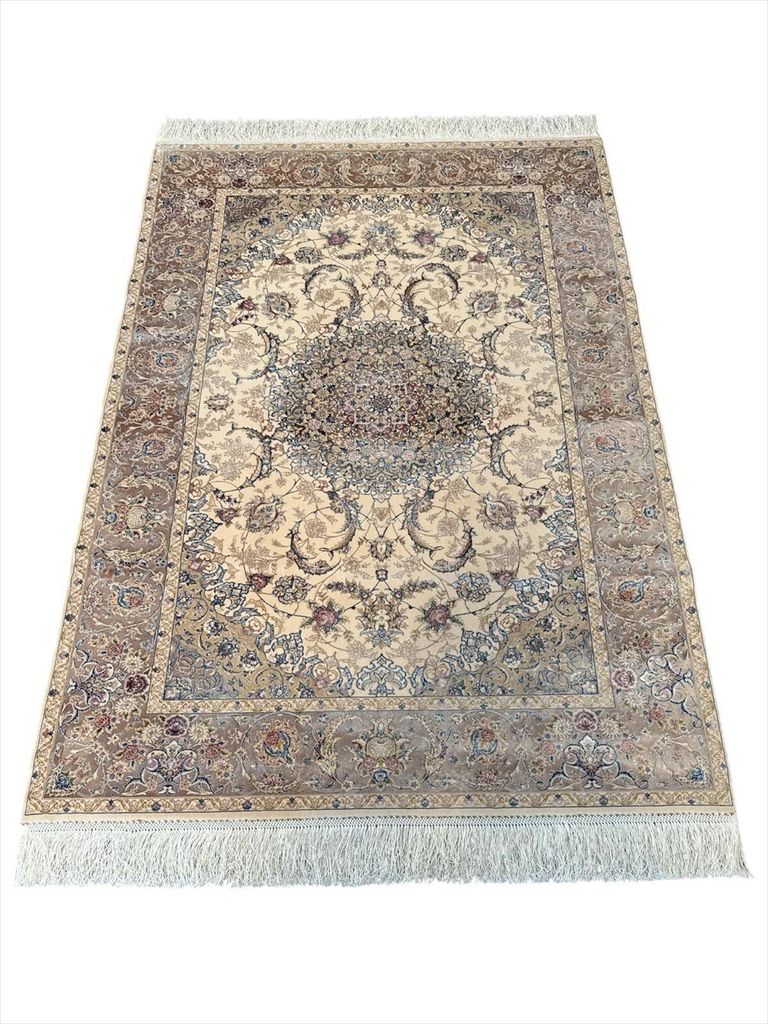 Teppich TÄBRIZ FLORAL | Farbe: Beige; Größe: 100x150 cm | strapazierfähig und leicht zu reinigen | Wohnzimmer | Schlafzimmer