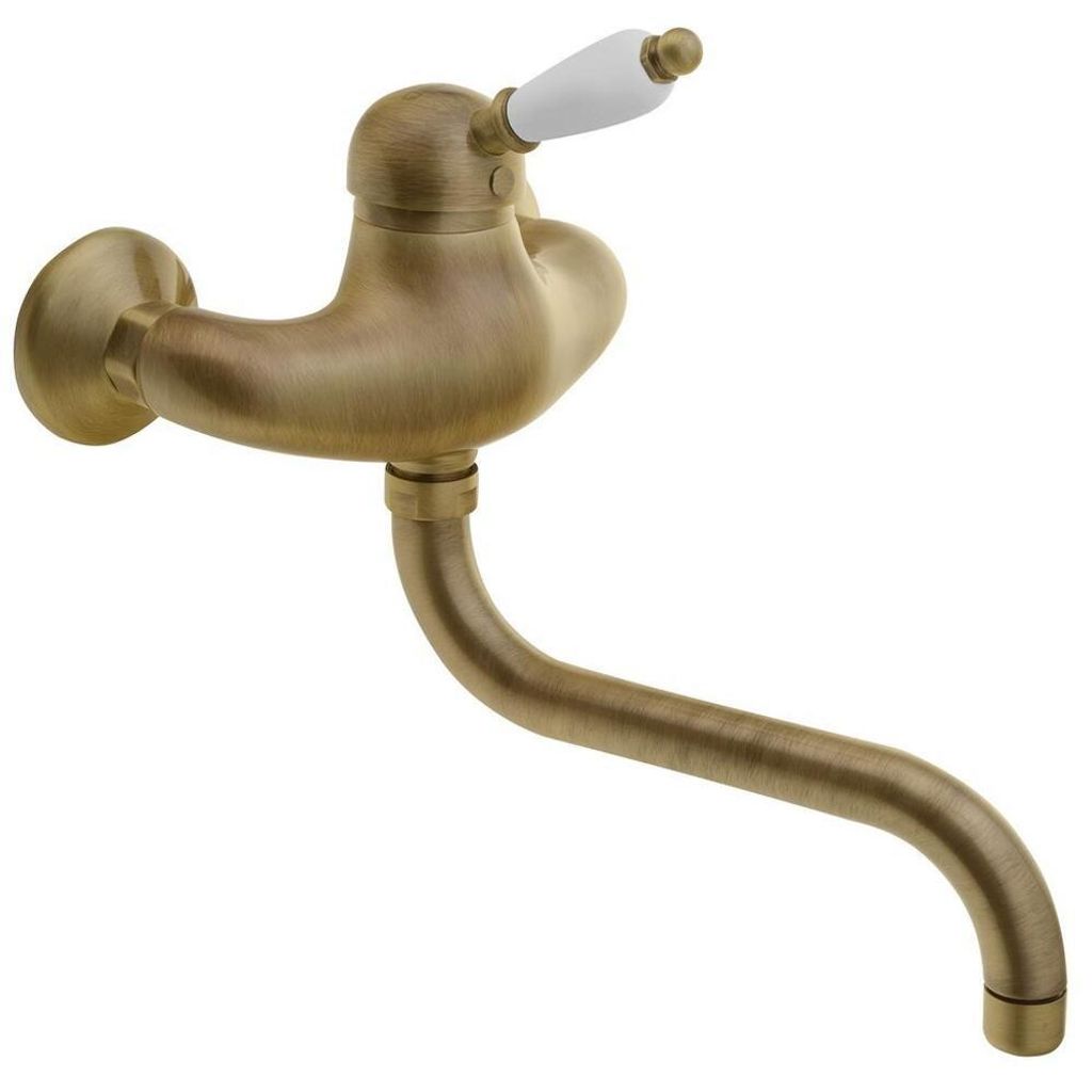 KIRKÉ WHITE Wandarmatur, weisser Hebel, bronze Produktbild 