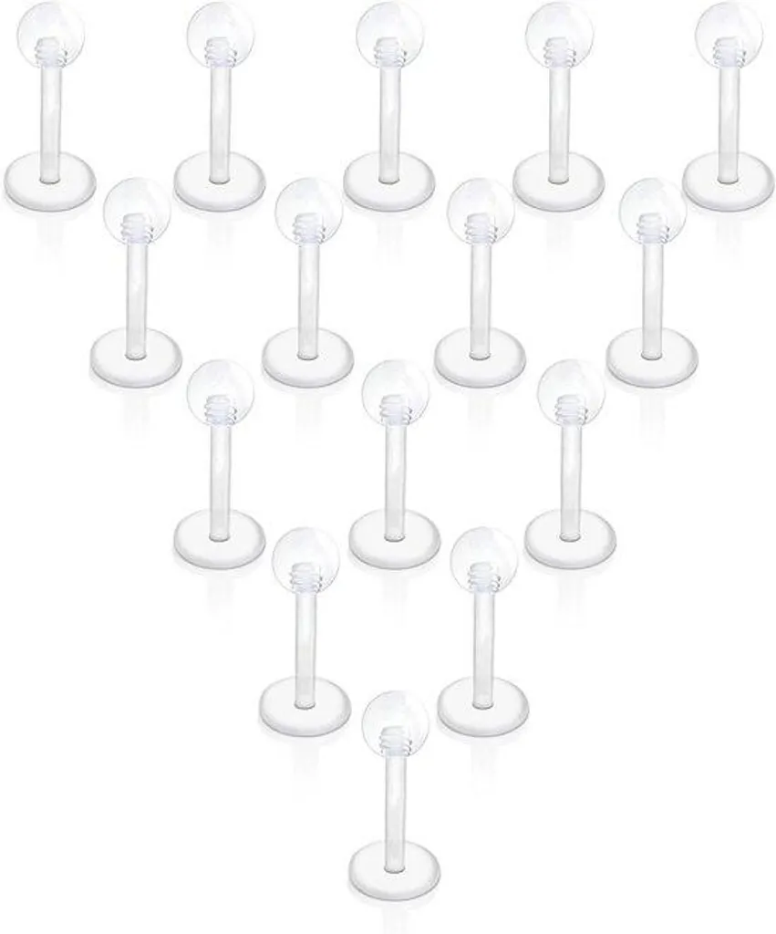 Piercing lèvre anti-irritation en plastique souple - Tailles 6-12 mm