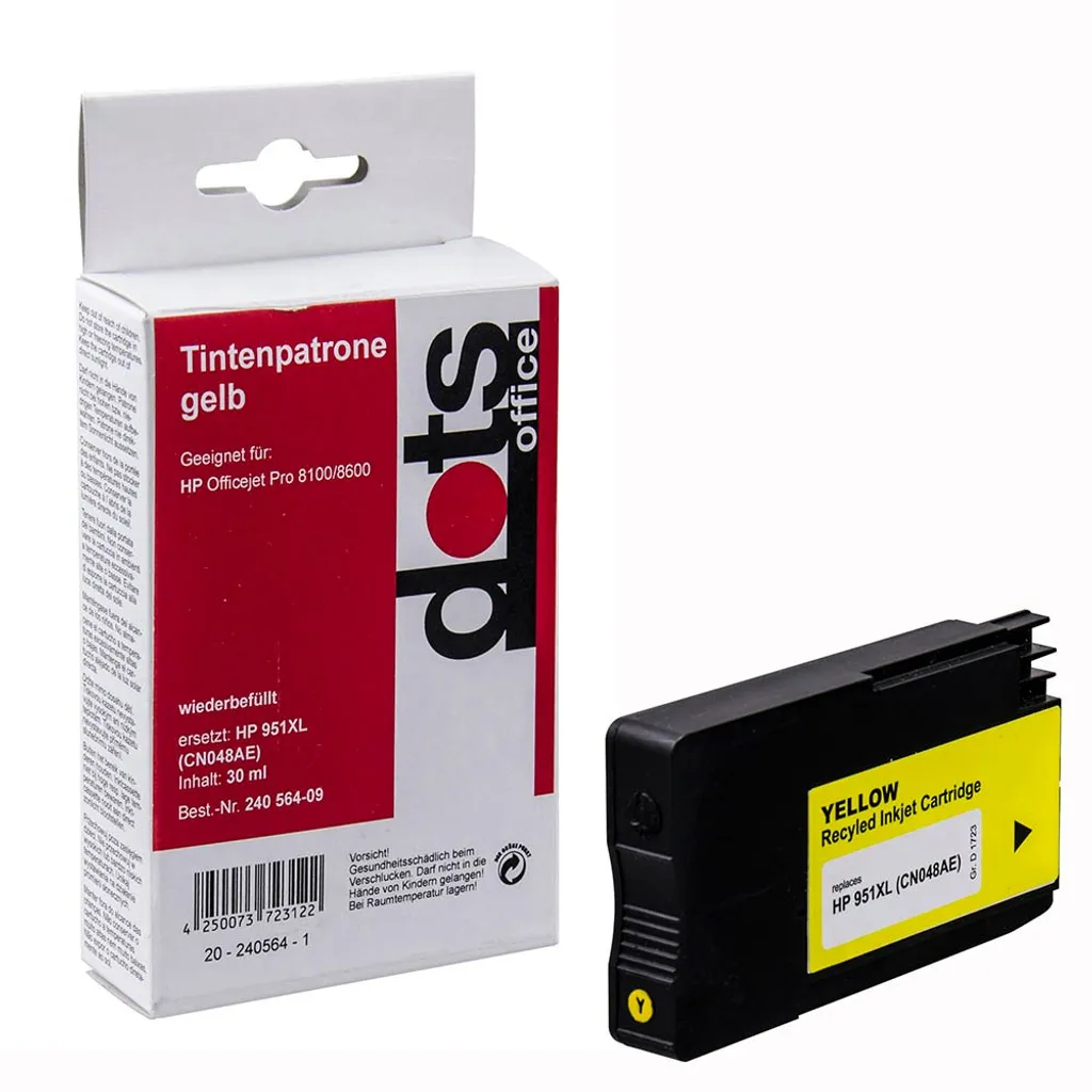 Cartouche Dots 1723 Jaune remplace HP 951XL Y Finis les Coûts Élevés