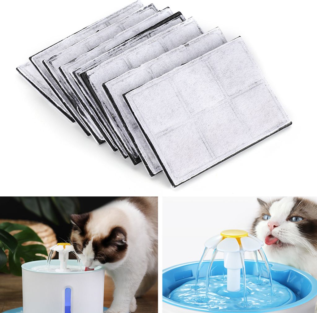 8Pcs Pet Electric Drinker Intelligent Automatic Water Fountain Filter Replacement Use with Water FeederFilter