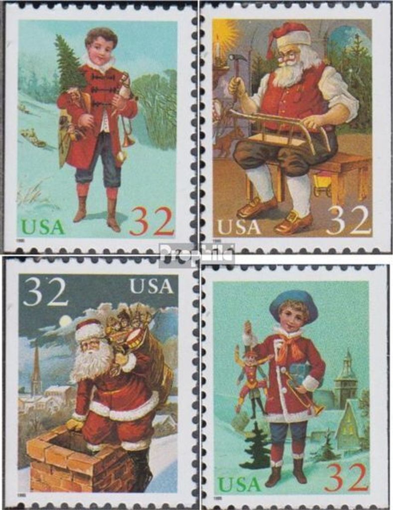 Briefmarken USA 1995 Mi 2644D-2647D (kompl.Ausg.) postfrisch Weihnachten