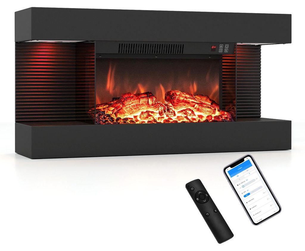COSTWAY, chimenea eléctrica de 32 pulgadas, de 3 lados, Imagen del producto 