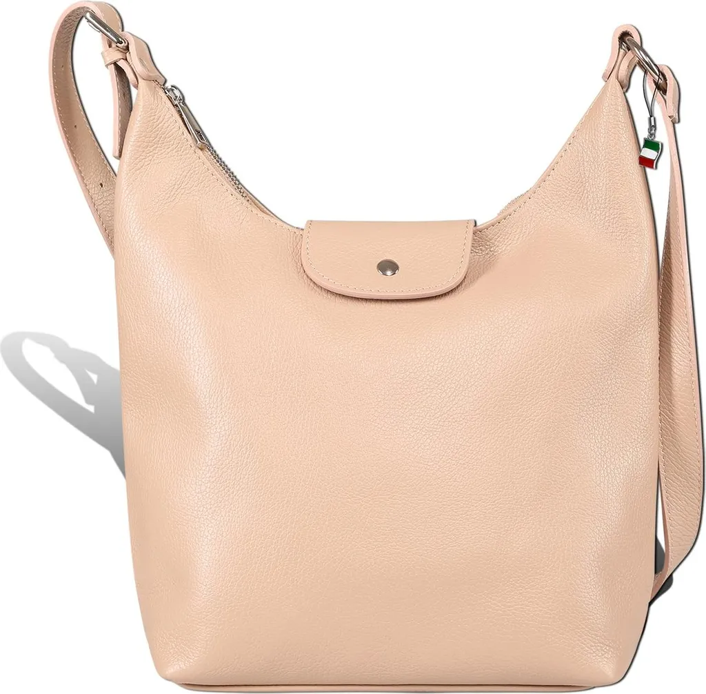 Sac à main bandoulière pour femme en cuir rose poudré Florence chic