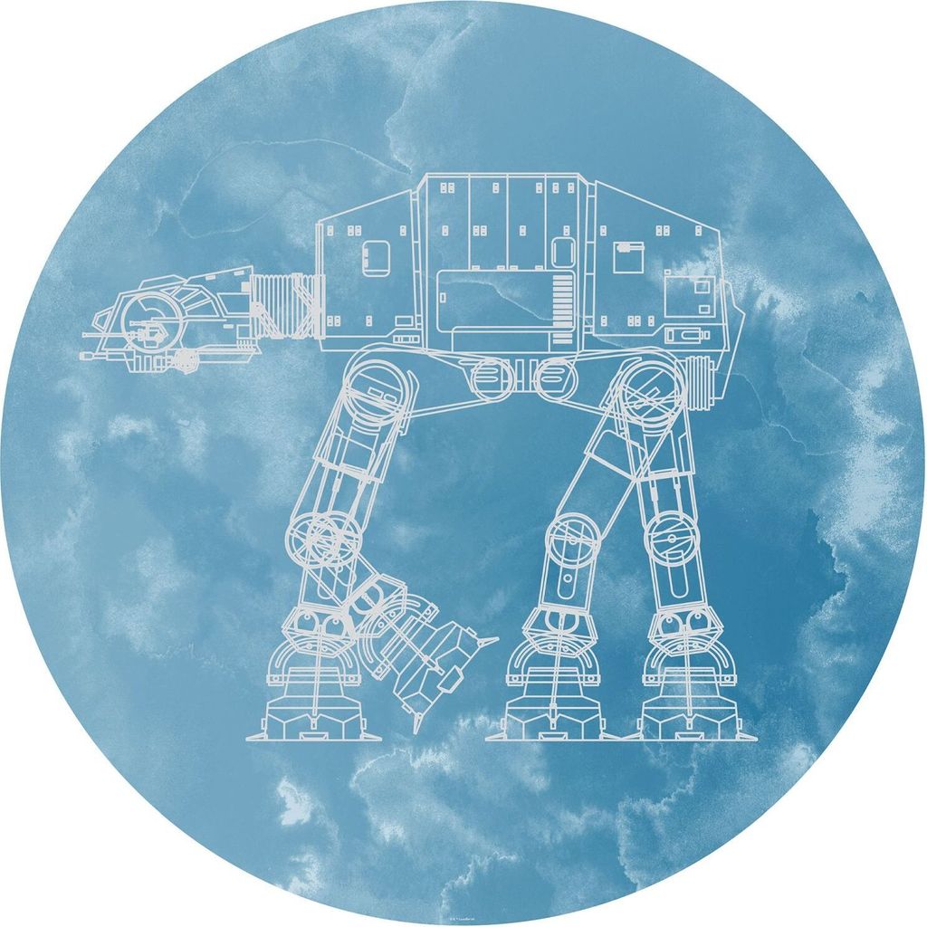 Disney selbstklebende runde Tapete Star Wars AT-AT Blau - 610394 - Ø 128 cm