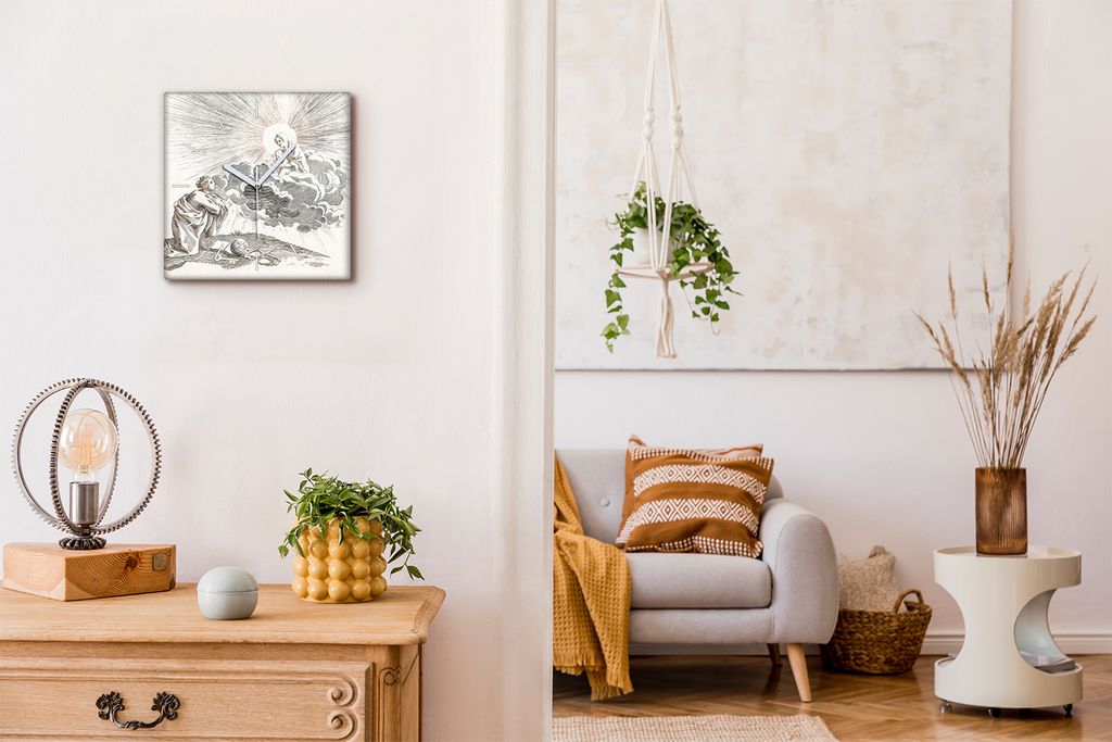 Coloray Hodiny Unikátní 30x30 cm Tiché hodiny Pro obývací pokoj a kuchyň Nástěnné hodiny Plátno Bílé ručičky hodin - dítě