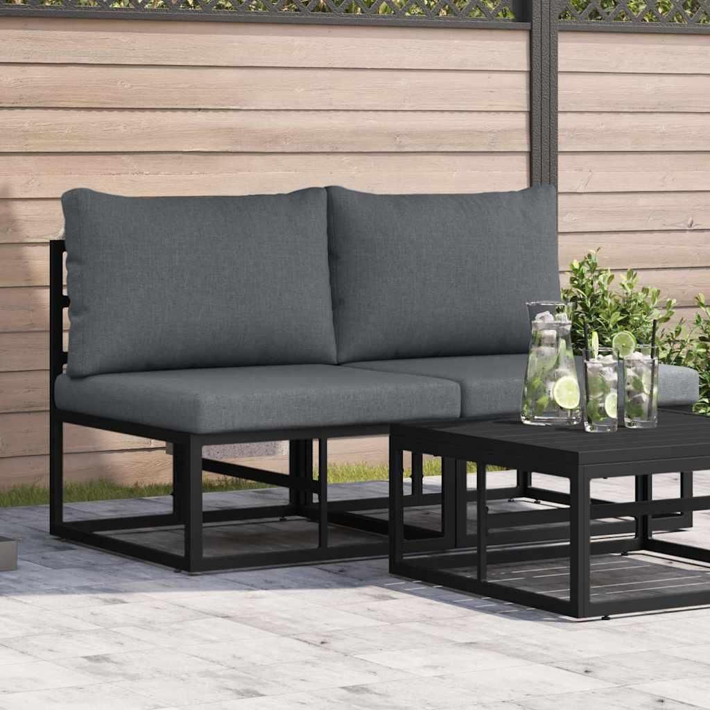 Möbel Gartenmöbel-Sets mit Kissen mit Kissen 2 pcs Schwarz und Anthrazit - Gartenstühle 42008026
