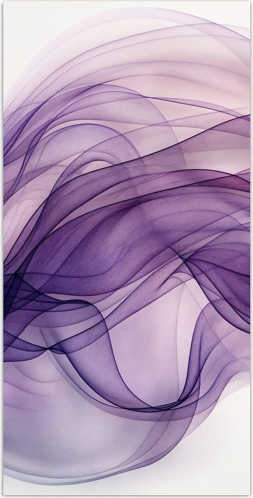 Glasbild 60x120cm in XXL für Wohnzimmer, Schlafzimmer Motiv Schwungvolle Linien