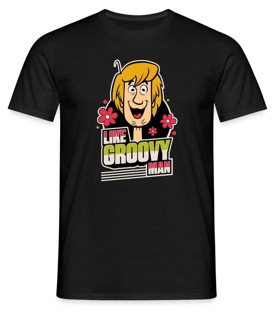Spreadshirt Scooby-Doo Shaggy Rogers & Spruch Like Groovy Man Männer T-Shirt, S, Schwarz