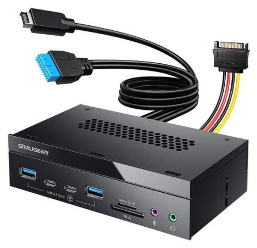 GrauGear Multi Frontblende 4-Fach+ Kartenleser USB SD Micro (G-MP03CR-AU)