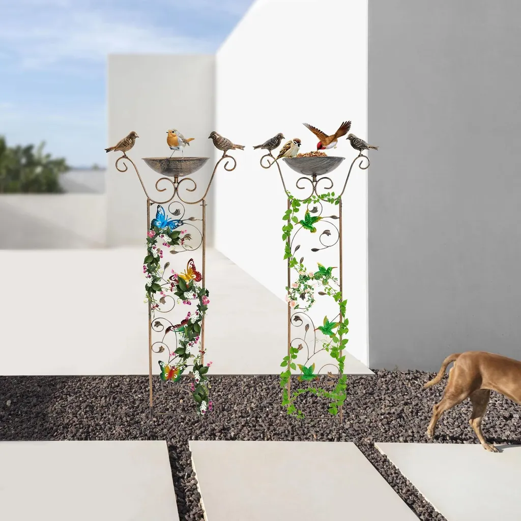 Support de croissance et treillis pour bain d'oiseaux extérieur - 3