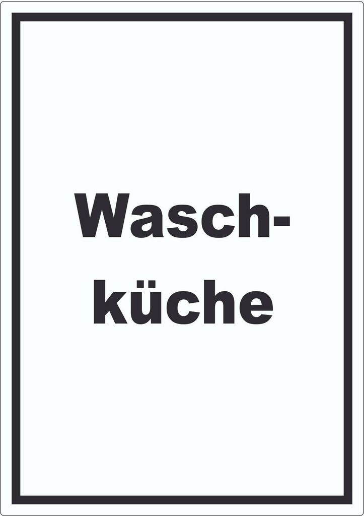 Waschküche Aufkleber mit Text Waschraum hochkant A2 (420x594mm)