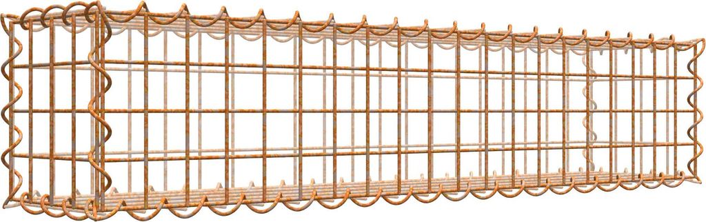 Rostige Gabione 100 cm x 20 cm x 20 cm (L x H x T), Maschenweite 5 cm x 5 cm, Spirale