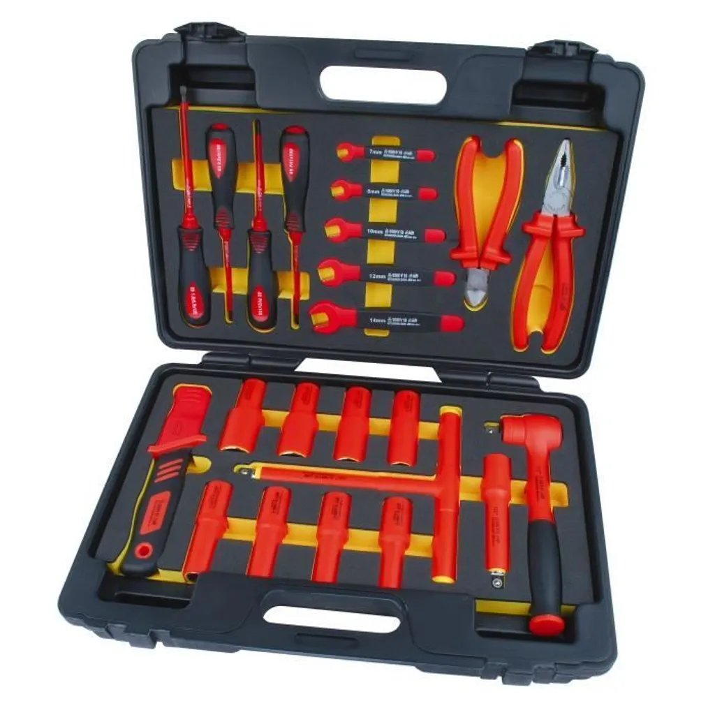 Jeu d'outils VDE 24 pièces en acier Chrome-Vanadium avec coffret