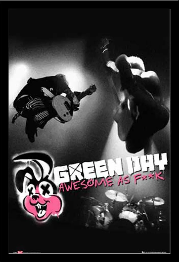 Poster Green Day con Cornice Shinsuke Maxi MDF Nero 61x91,5 cm