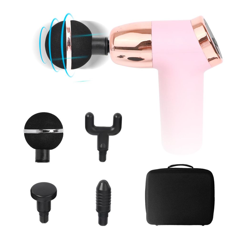 Massagepistole AsVIVA MGN2 rosa Physiovibe S Massage Gun elektrisch mit 4 Aufsätzen für Nacken Schulter Rücken