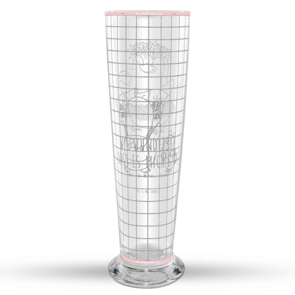 Mr. & Mrs. Panda Bierglas Pinguin & Maus Wanderer - Transparent - Geschenk, Weizenbier Glas, Bier, Wandern, Abenteuer, Ausflug, Weizen, Weißbiergl...
