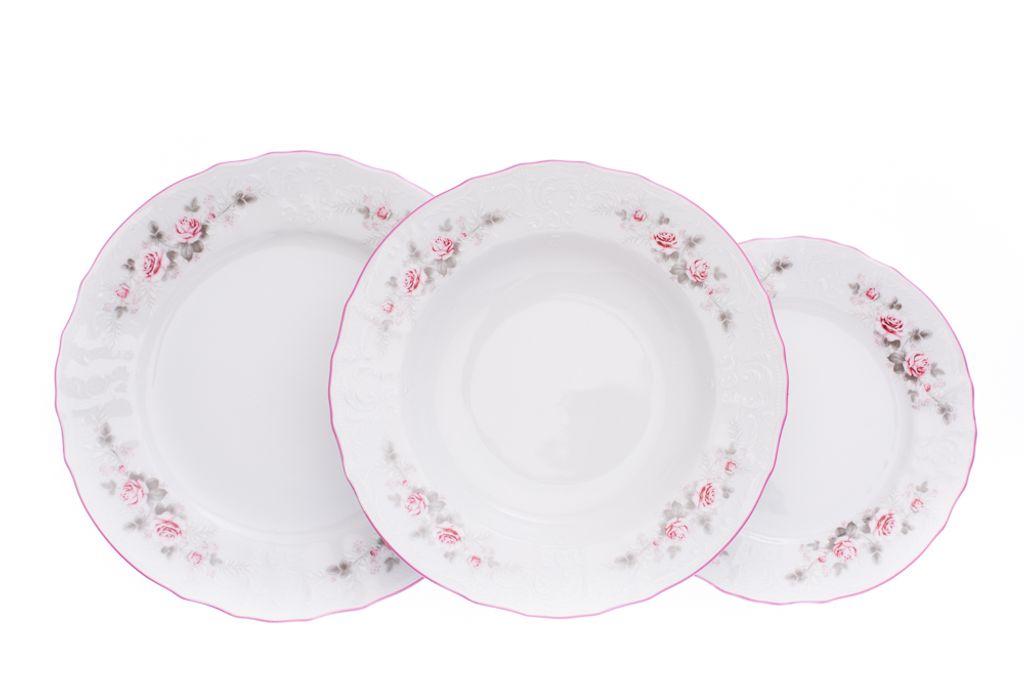 Thun 1794 Bernadotte, set d'assiettes, rose, 18 pièces Image du produit 