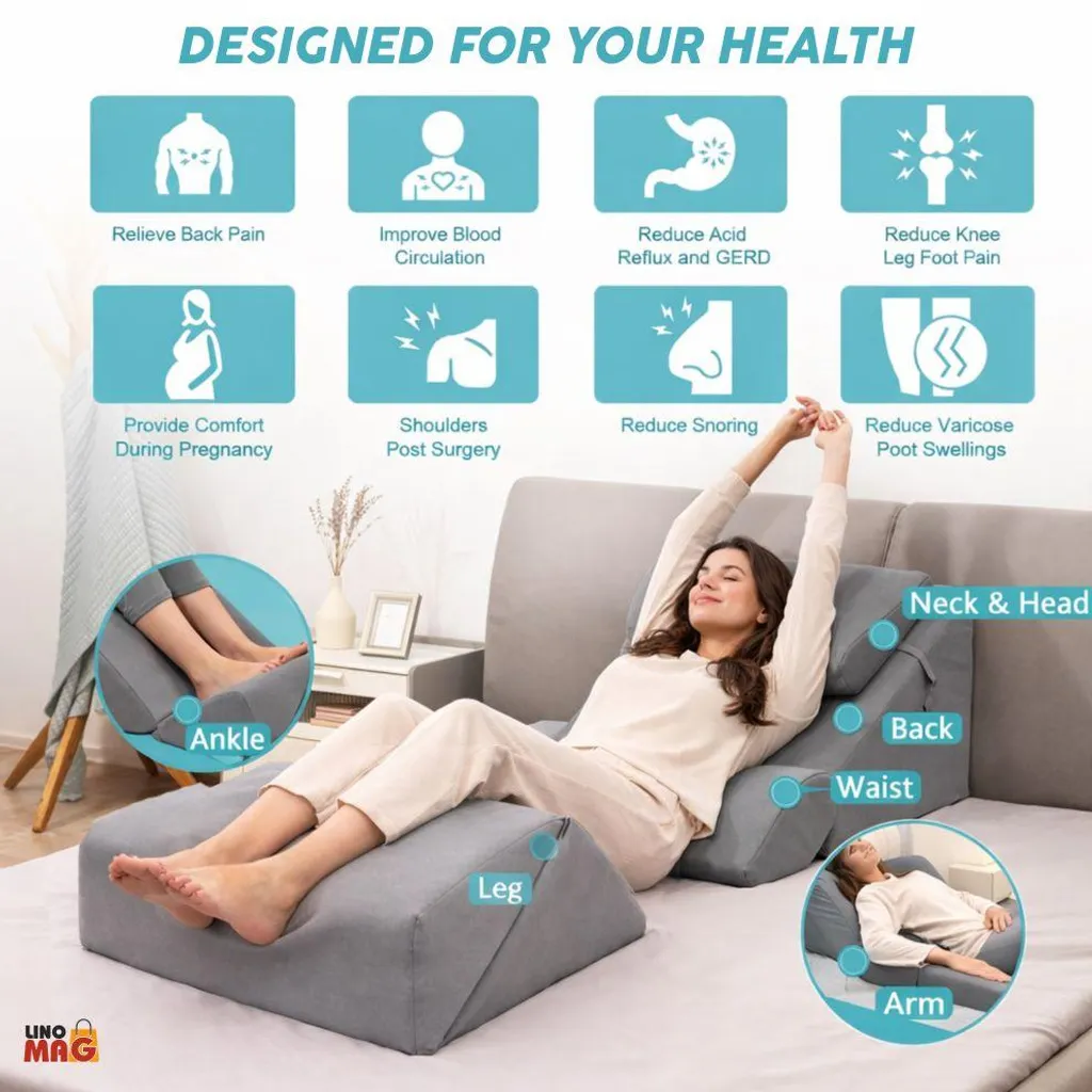 Coussins pour Lecture et Télévision : Support Dos et Nuque Réglable