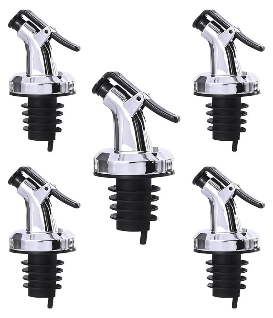 LAYBA Flaschenausgießer Kunststoff Silber glänzend, 5er-Set Produktbild 