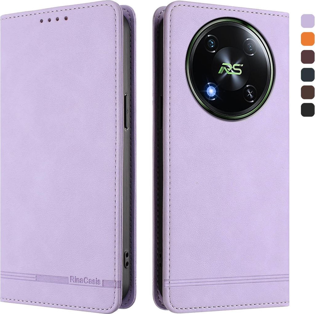 Hülle für itel RS4, Retro Kunstleder Ständer Klapphülle mit Kartenfächer und Magnetische Violett