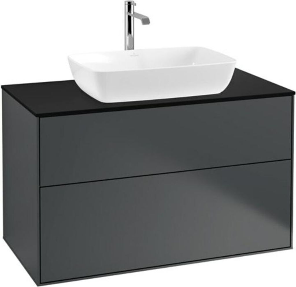 V&B Waschtischunterschrank Wandbeleuchtung Finion 100x60,3cm, Abd.-Pl. bla m, md bl. m Lac