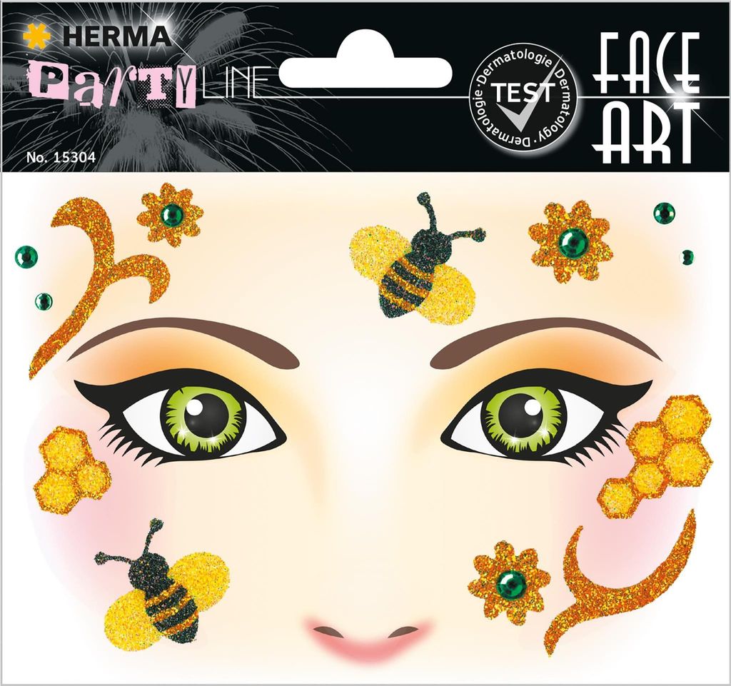 HERMA 15304 Face Art Sticker Api Fiori, dermatologicamente Immagine del prodotto 