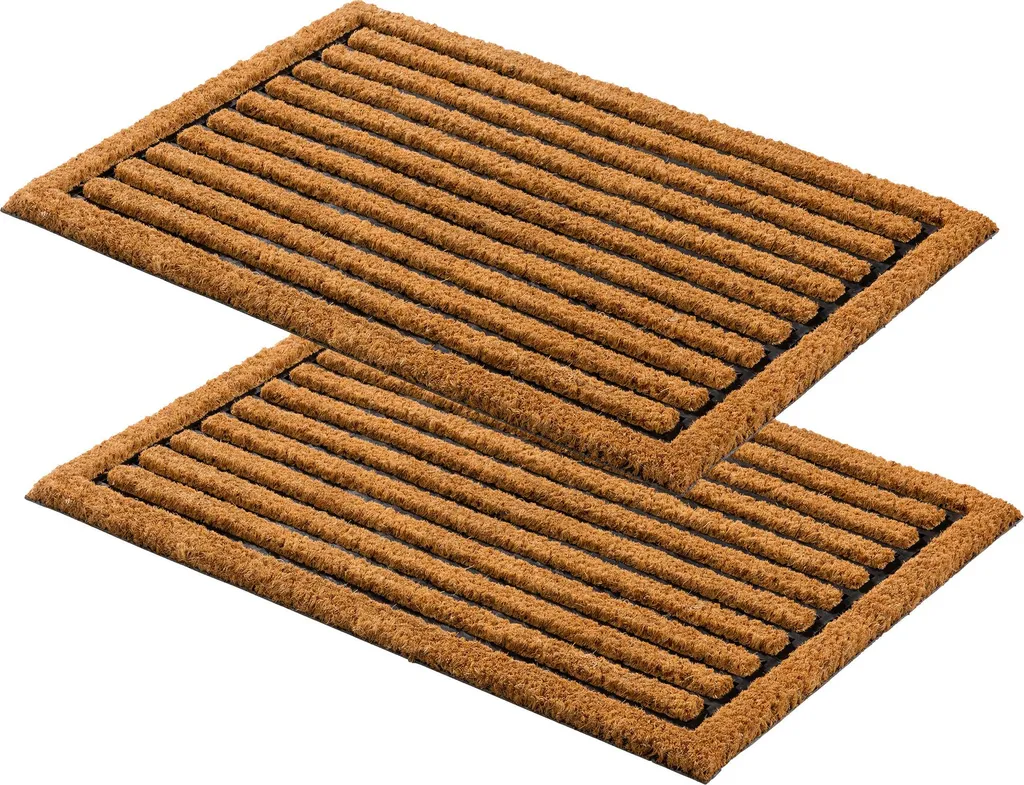 Paillasson Astra Coco Home Lot de 2 Tapis d'Entrée Beige 40x60 cm