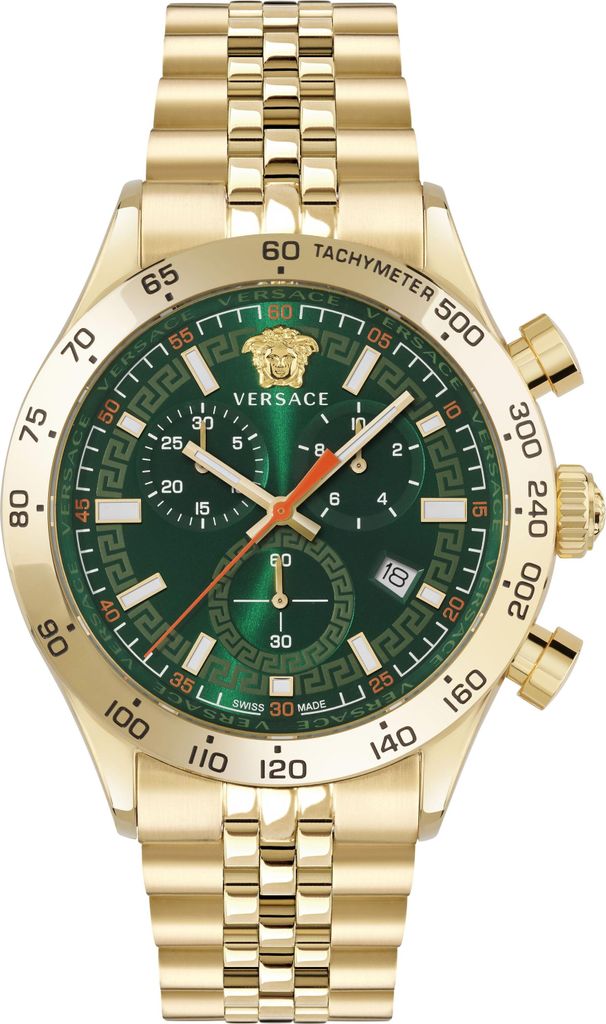 Versace Armbanduhr Uni Hellenyium Chrono Gold Grün VE2U01225