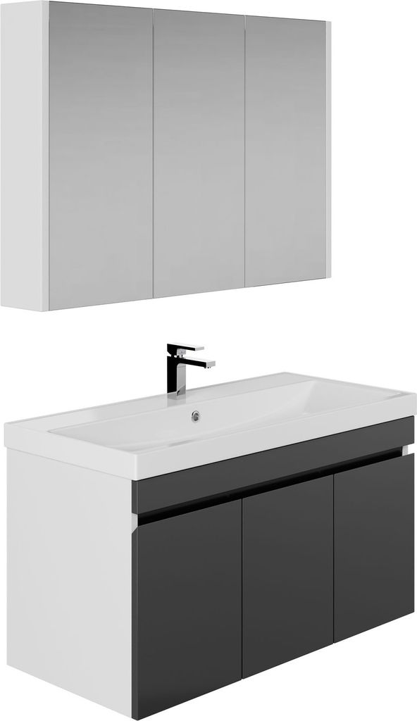 Badmöbel Set Venus Anthrazit 100 | Waschtisch 100 cm Produktbild 2