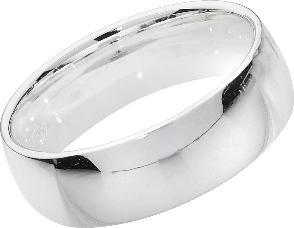 Alliance de Mariage Confort 6mm Argent 925 pour Couple, Taille 57 Mixte