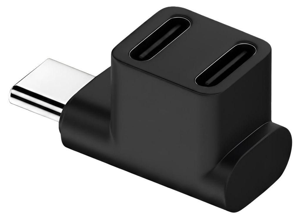 Avizar, adaptateur USB-C double, angle de 90°, charge Image du produit 