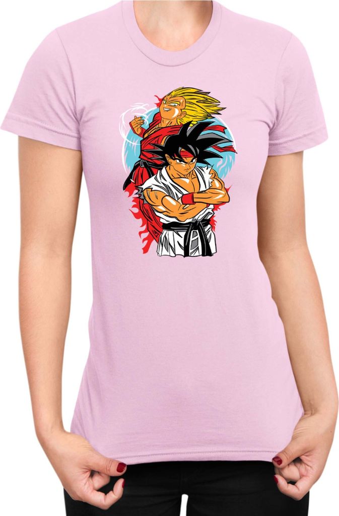 Damen T-Shirt Dragon Anime Manga Ball Z Goku 39, Lady S / Hellrosa
