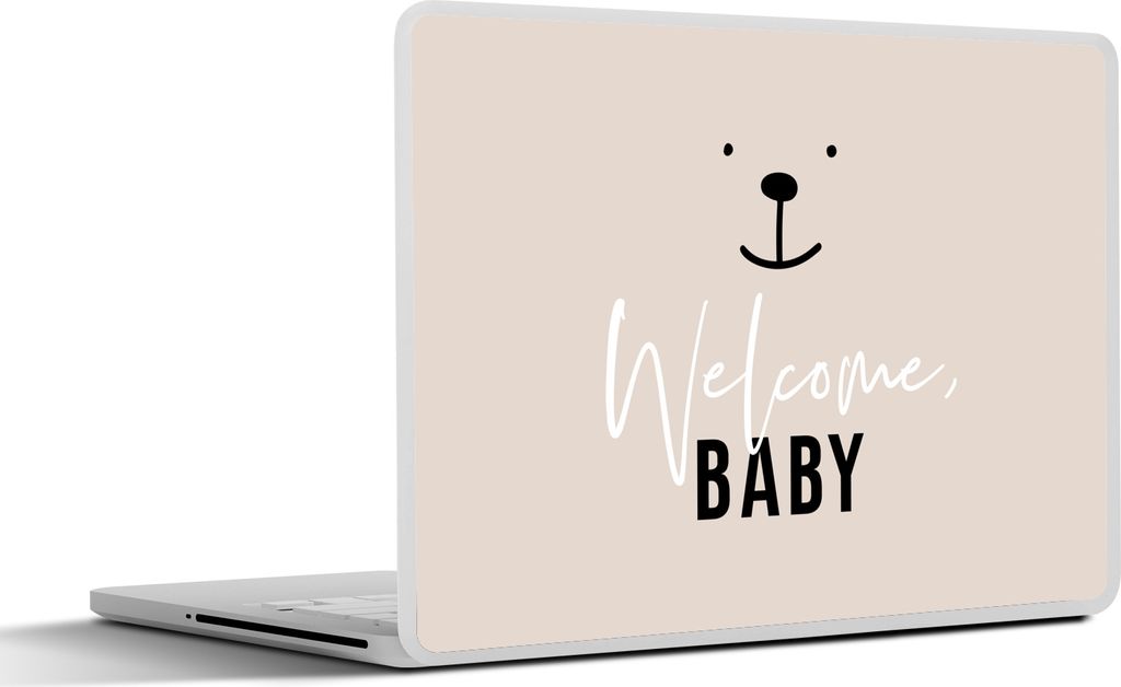 MuchoWow Laptop Aufkleber Sticker Cover Zitate - Willkommen Baby - Baby - Sprichwörter - Kinder - Kinder 36.5x27.5 cm - Laptop-Sticker