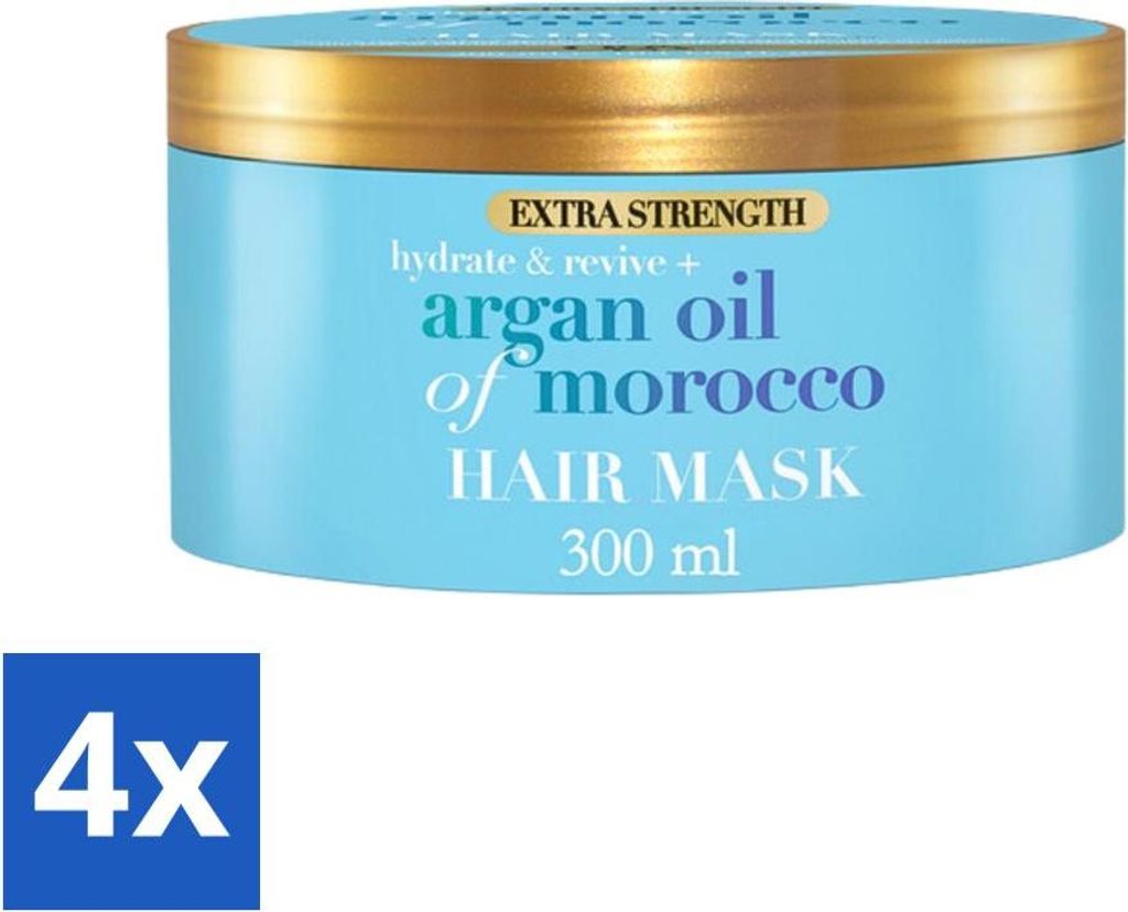 OGX – Arganöl aus Marokko – Haarmaske – Extra Stark – Für geschädigtes Haar – 300 ml - Vorteilspack - 4 Stücke