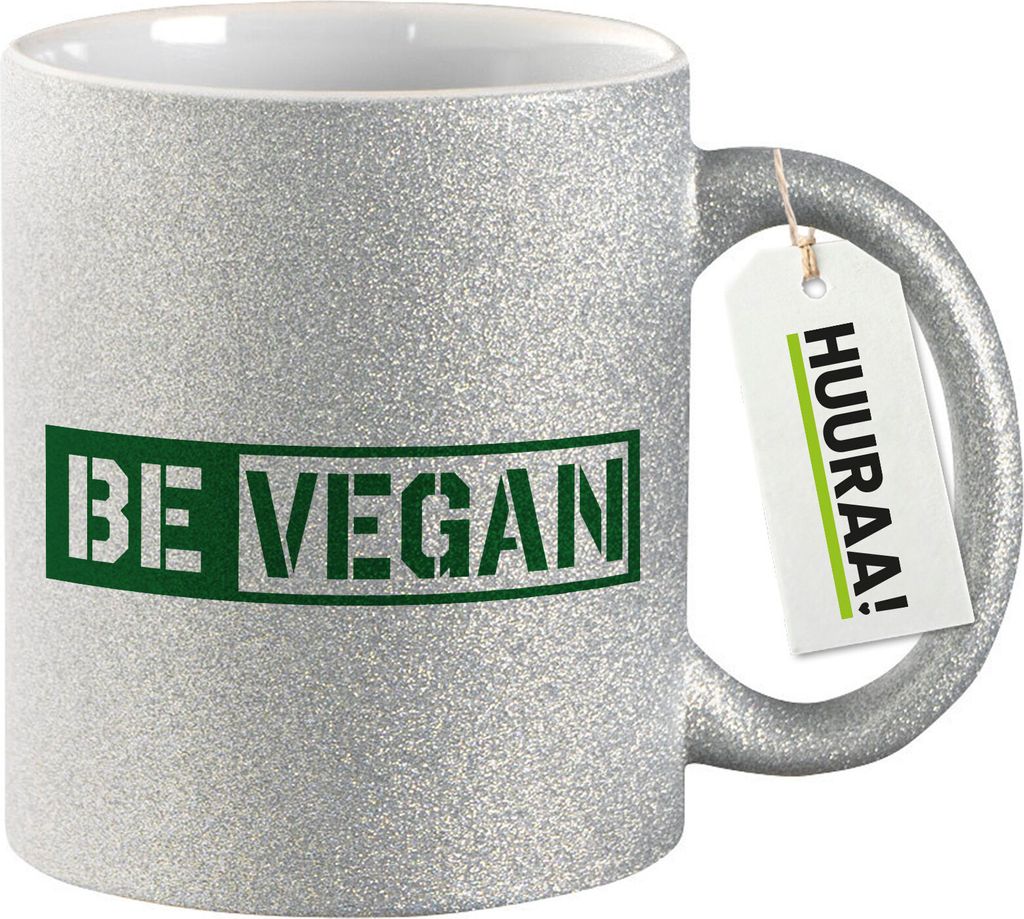 Huuraa Glitzertasse Be Vegan Modern 330ml Silber Keramik Kaffeebecher Geschenkidee