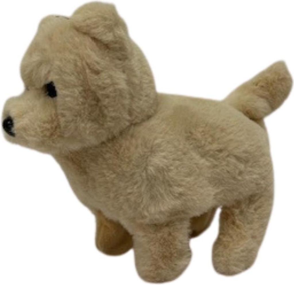 Interaktiver Plüschhund Spielzeughund läuft und bellt Beige Produktbild 