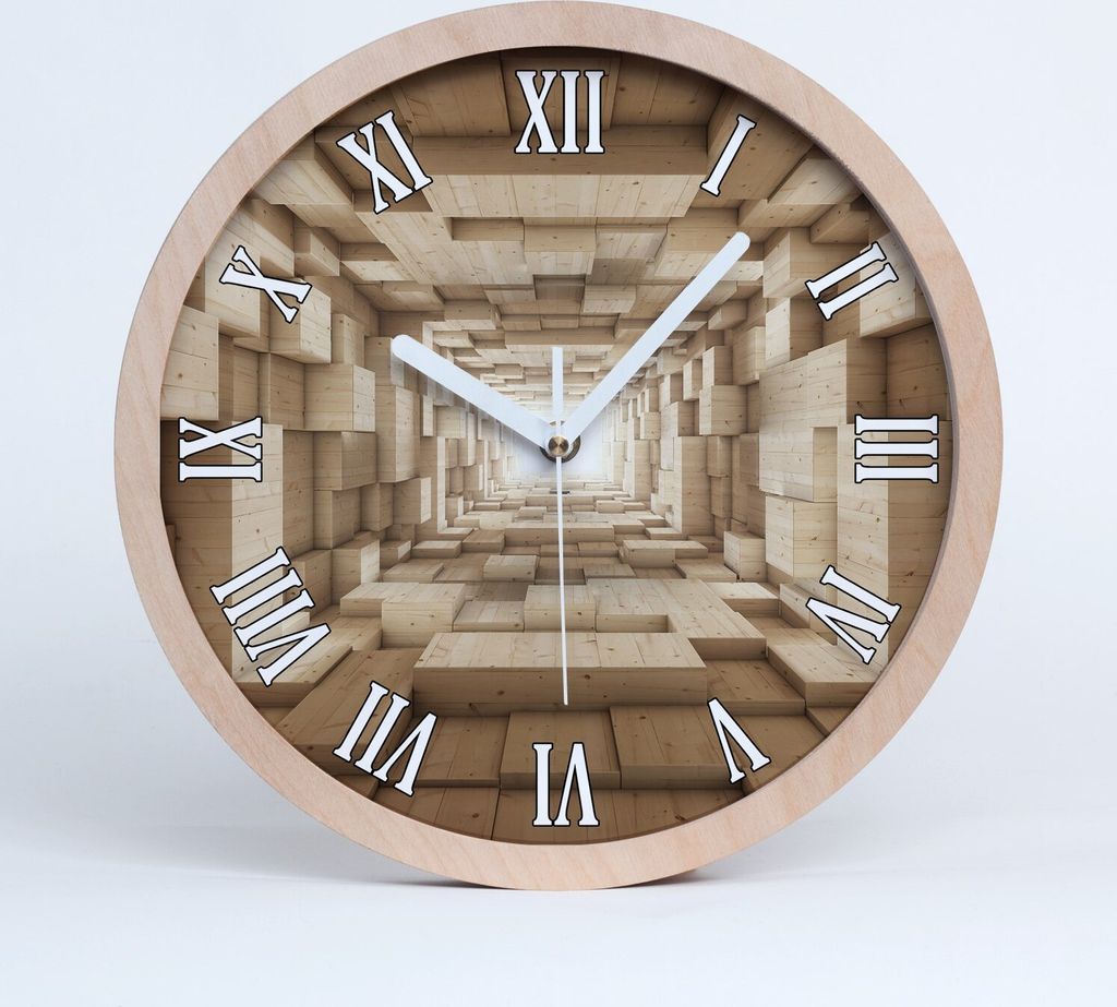 Holzuhr 20fi cm wanduhr - weiße Spitzen - Tunnel