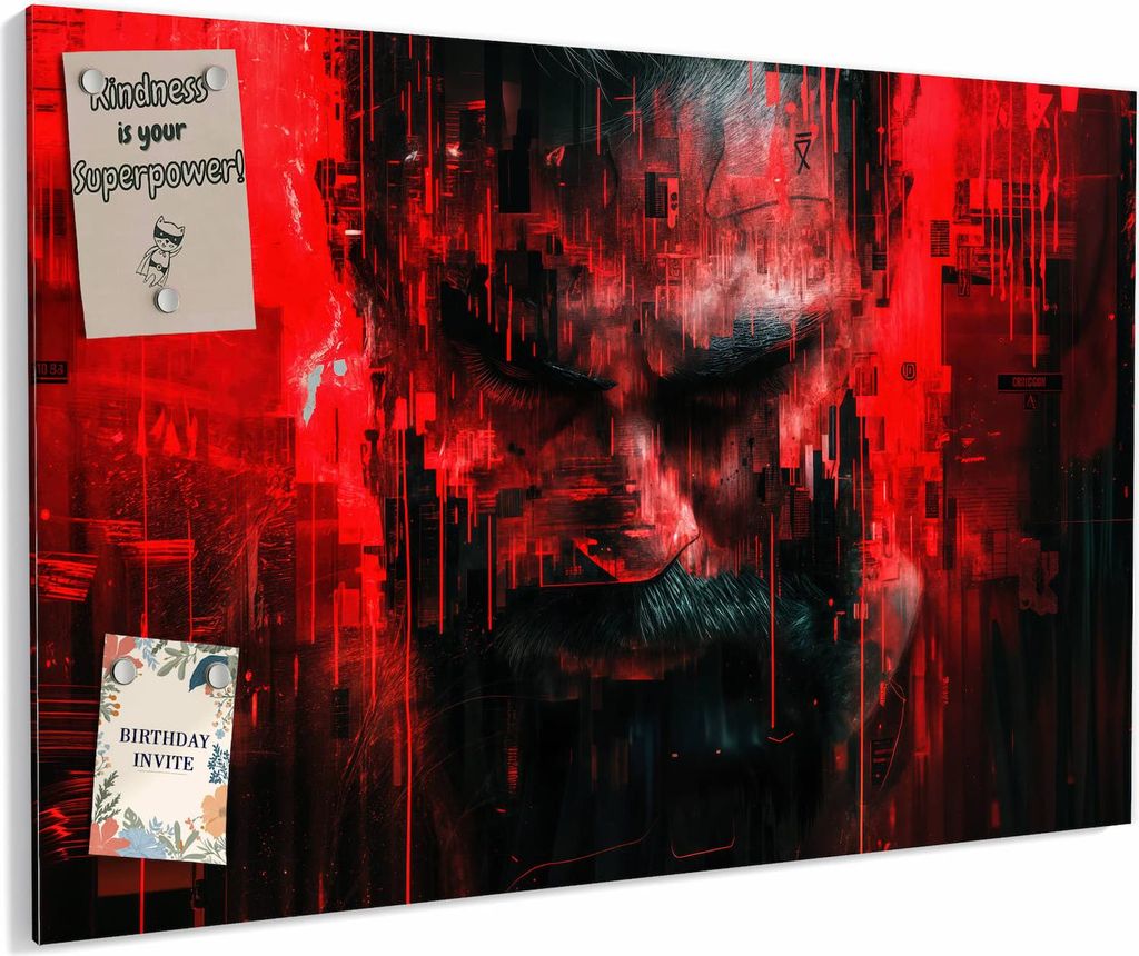 Magnettafel 90x60cm magnetisch & beschreibbar Metall-Board - Abstrakte Digital Kunst