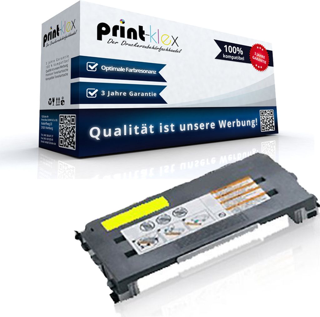Kompatible Tonerkartusche für Lexmark C500 C500N C500Series OptraC500 OptraC500N OptraC500Series X500 X500N X502 X502N C500H2YG Yellow Gelb - Offi...