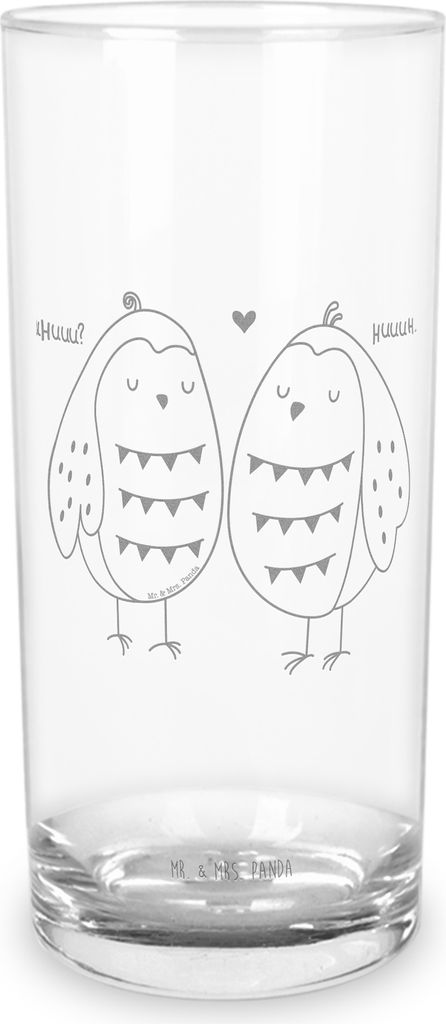 Mr. & Mrs. Panda Glas Eulen Liebe 200 ml - Transparent - Geschenk, Spruch, Eule, küchenglas, Wasserglas, Trinkbecher, Tumbler, Romantisch, Paar, L...